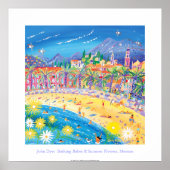 Kunst Poster: Baden en zomerbloemen, menton Poster (Voorkant)