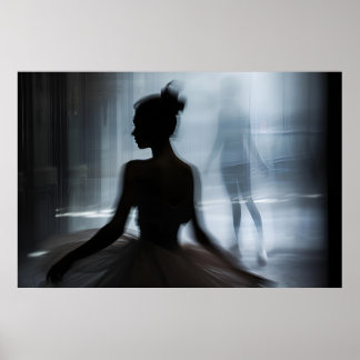 Kunst poster met silhouet van een danser