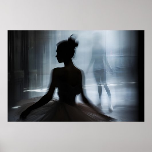 Kunst poster met silhouet van een danser (Voorkant)