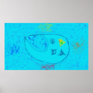 Kunst Potpourri Aqua Blauwe Minimaal Abstracte Ku Poster