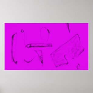 Kunst Potpourri Roze Absract Minimalisme Poster