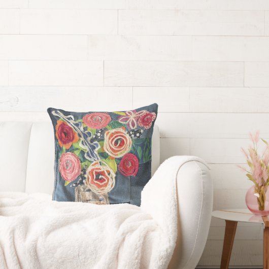 kunst quilt ontworpen rozen boeket kussen met zonn (Bank)