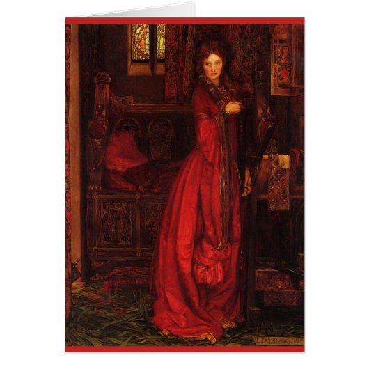 kunst - Rosamond vrouw in het rood, (Voorkant)