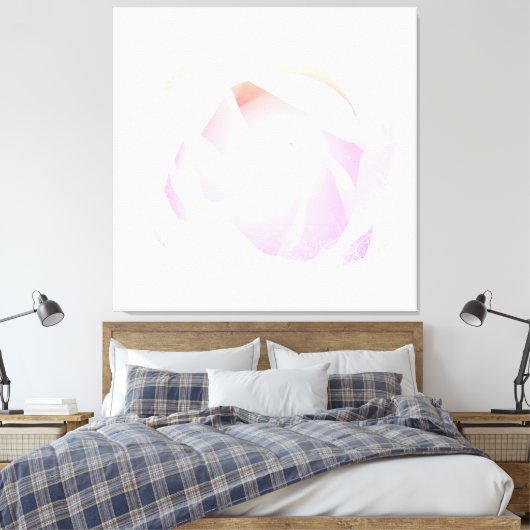 **Kunst Roze Perzik Roos Bloem AR8 Spaningsdoek Ca Canvas Afdruk (Insitu (Slaapkamer))