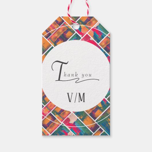 Kunst Schilder Kleurrijk Modern Abstract Dank Je Cadeaulabel (Voorkant)