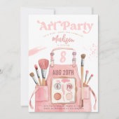 Kunst Schilderen Meisje Verjaardagsfeest Kaart (Voorkant)