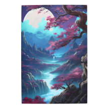 Kunst Schilderen van een Mountain Waterfall