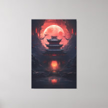 Kunst Schilderij Yin en Yang brug en tempel