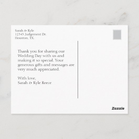 kunst Seashell Dank u Briefkaart (Achterkant)