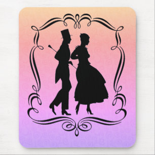 Kunst Silhouette Elegant Couple Muismat