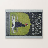 Kunst ter illustratie van fietsdame en hond legpuzzel (Horizontaal)