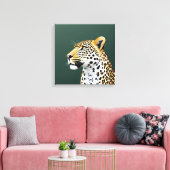 Kunst ter illustratie van leopard canvas afdruk (Insitu (Woonkamer))