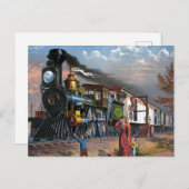 Kunst ter illustratie van reizen per post briefkaart (Voorkant / Achterkant)