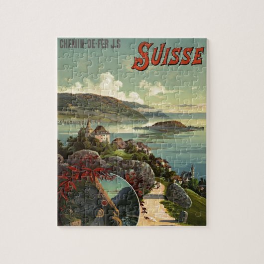 Kunst ter illustratie van reizen  Zwitserland Legpuzzel (Verticaal)