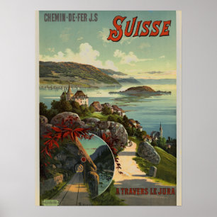 Kunst ter illustratie van reizen Zwitserland Poster
