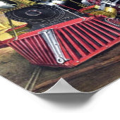 Kunst ter illustratie van  stuurstoomtreinen poster (Hoek)