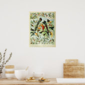Kunst ter illustratie van vogelboeken poster (Keuken)