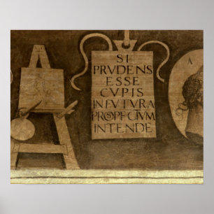 Kunst uit de liberale kunstencyclus (fresco) poster