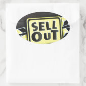 Kunst uitverkopen Afdrukken Ovale Sticker (Tas)