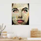 Kunst Unieke digitale kunst |  dame Abstract Poster (Keuken)