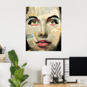 Kunst Unieke digitale kunst |  dame Abstract Poster (Thuiskantoor)