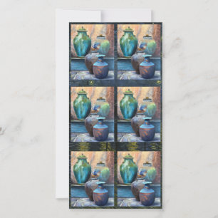 Kunst van acryl op vintage vaartuigen feestdagenkaart