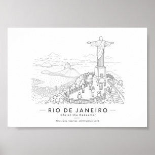 Kunst van Christus de Verlosser in Rio de Janeiro Poster