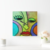 Kunst van de Abstract Vierkante Klok (Huis)