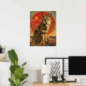  kunst van de coyote poster (Thuiskantoor)