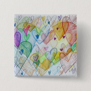 Kunst van de Gemeenschap Buttonnen of spellen Vierkante Button 5,1 Cm