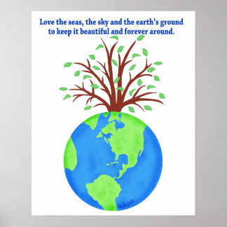 Kunst van de liefde en de redding van de aarde voo poster