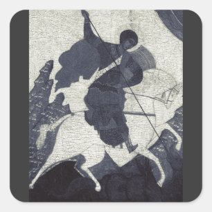 Kunst van de Oosters-orthodoxe icoon van Sint-Jori Vierkante Sticker