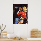 Kunst van de  pulp van de treintcabine poster (Keuken)