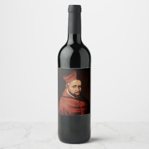 Kunst van de St. Robert Bellarmine Romeinse Biblio Wijn Etiket