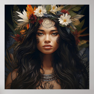 Kunst van de Wilde Bloemenkrijger Poster