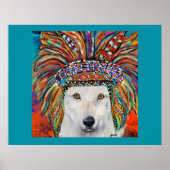 Kunst van de witte wolf poster (Voorkant)