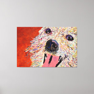 Kunst van Debbie Davidsohn - Dog Art - Gewikkeld C Canvas Afdruk