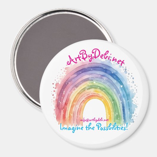 Kunst van Debi, regenboogmagneet Magneet (Voorkant / Achterkant)