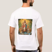 Kunst van durga mata met leeuwen T-shirts (Achterkant)