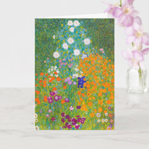 Kunst van een antieke Gustav Klimt cottage tuin bl Kaart