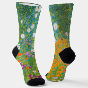 Kunst van een antieke Gustav Klimt cottage tuin bl Sokken