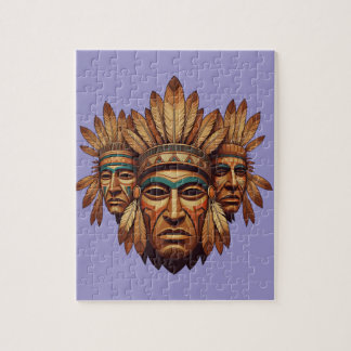 Kunst van erfgoed-stam-maskers - Symbolische geved Legpuzzel
