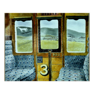 Kunst van Eric Ravilious, Trein Landschap, Perfect Poster