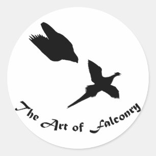 Kunst van Falconry- Peregrine Falcon Ronde Sticker