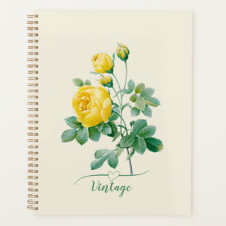 Kunst van gele roos uit het verleden planner
