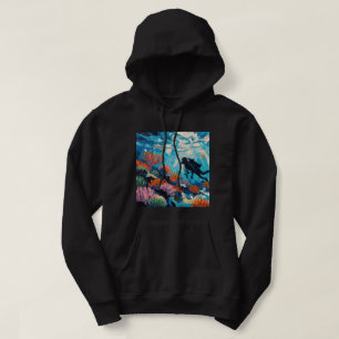 Kunst van het duiken (#2) olieverfschilderij hoodie