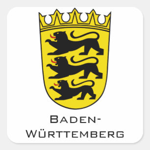 Kunst van het grote wapen van de deelstaat Baden-W Vierkante Sticker