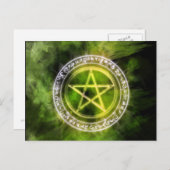 Kunst van het Pentacle Pentacle van de Rune Circle Briefkaart (Voorkant / Achterkant)