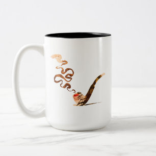 Kunst van het pijproken 1 tweekleurige koffiemok