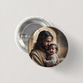 Kunst van Jezus Ronde Button 3,2 Cm (Voorkant /achterkant)